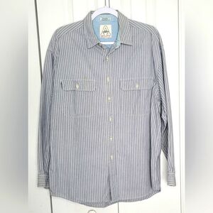 Vintage Aeropostale Blue & White Striped Button Down Shirt Size M